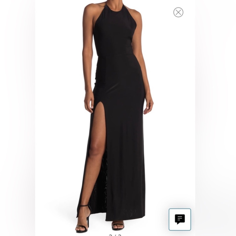 NWT Love x Design Halter Maxi Dress little black dress maxi gown Bodycon Y2K XS